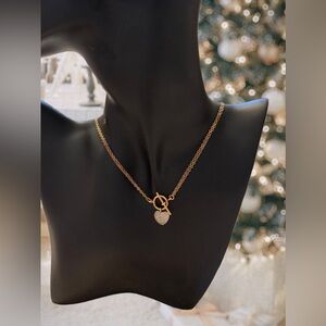 Gold Heart Toggle Necklace